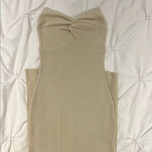 Strapless long knit dress